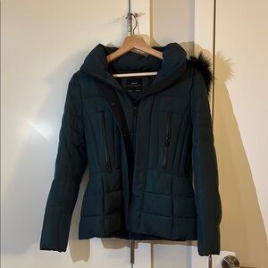 Zara Green Quilted Puffer Jacket